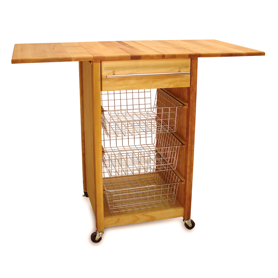 Contemporary Kitchen Cart with Sliding Baskets