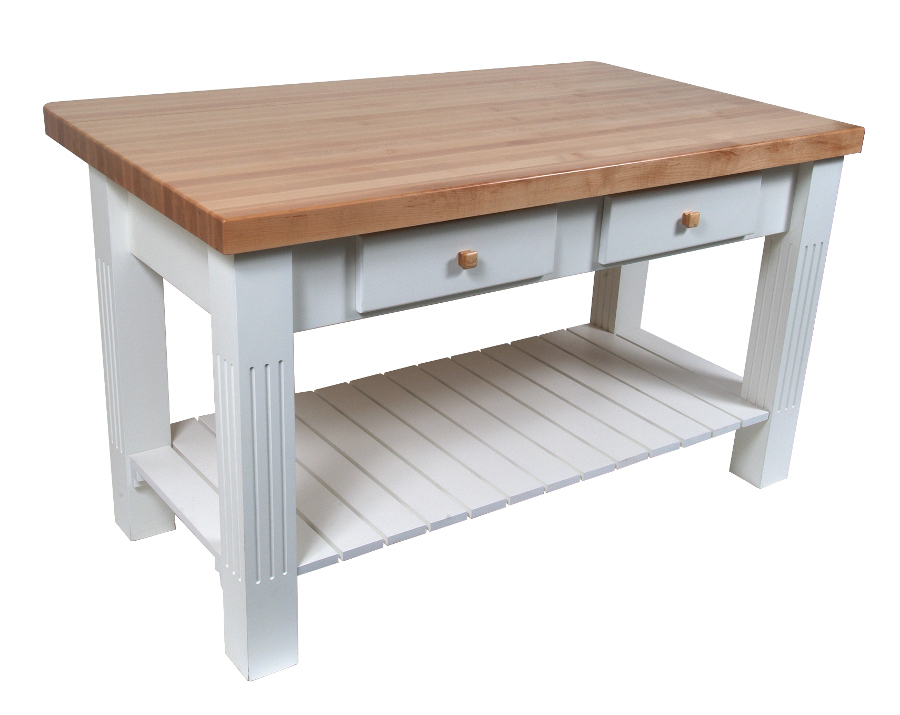 Butcher Block Kitchen Island with 8" Drop Leaf