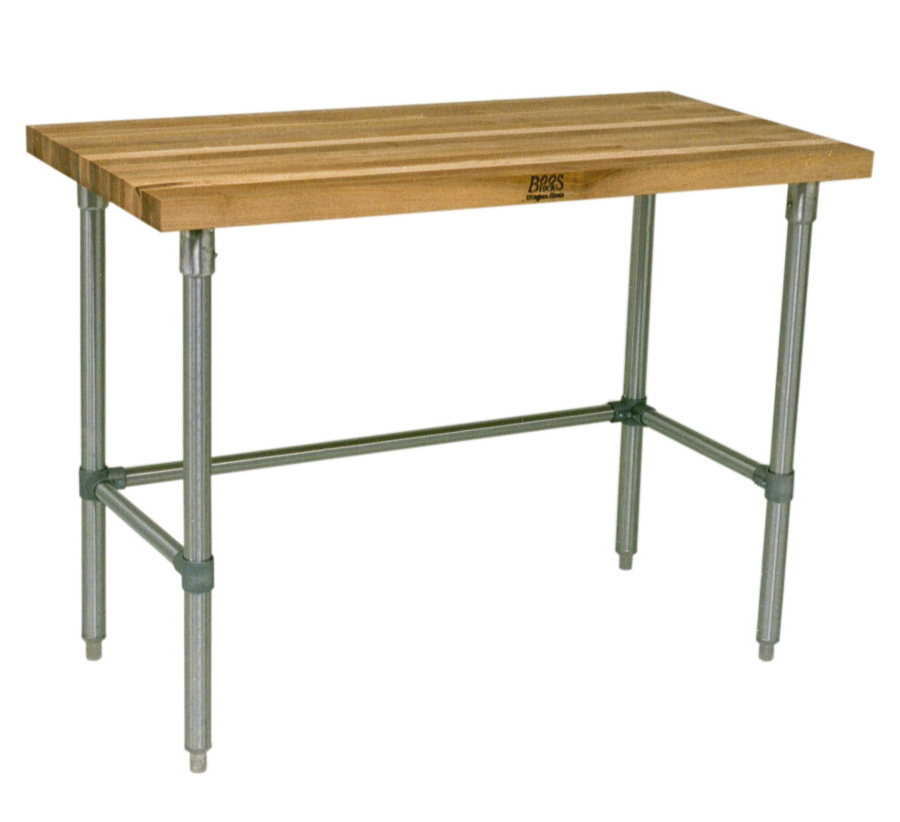 John Boos Maple Top Bakers Table with Galvanized Base