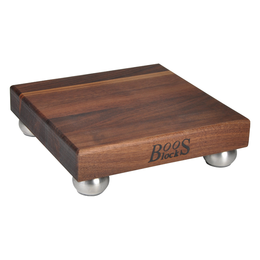 John Boos Black Walnut Cutting Board, Steel Bun Feet