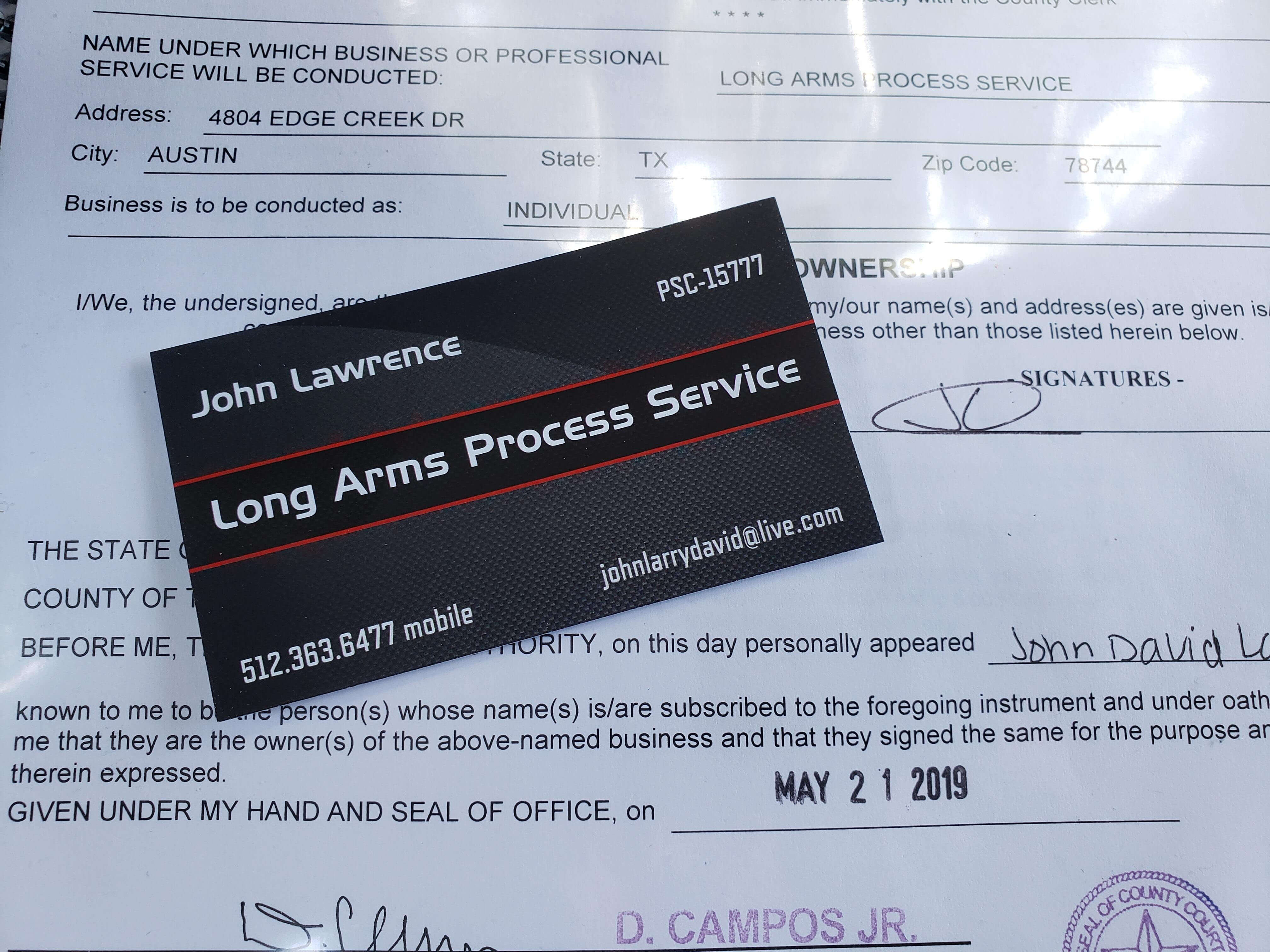 Long Arms Process Service Austin, TX