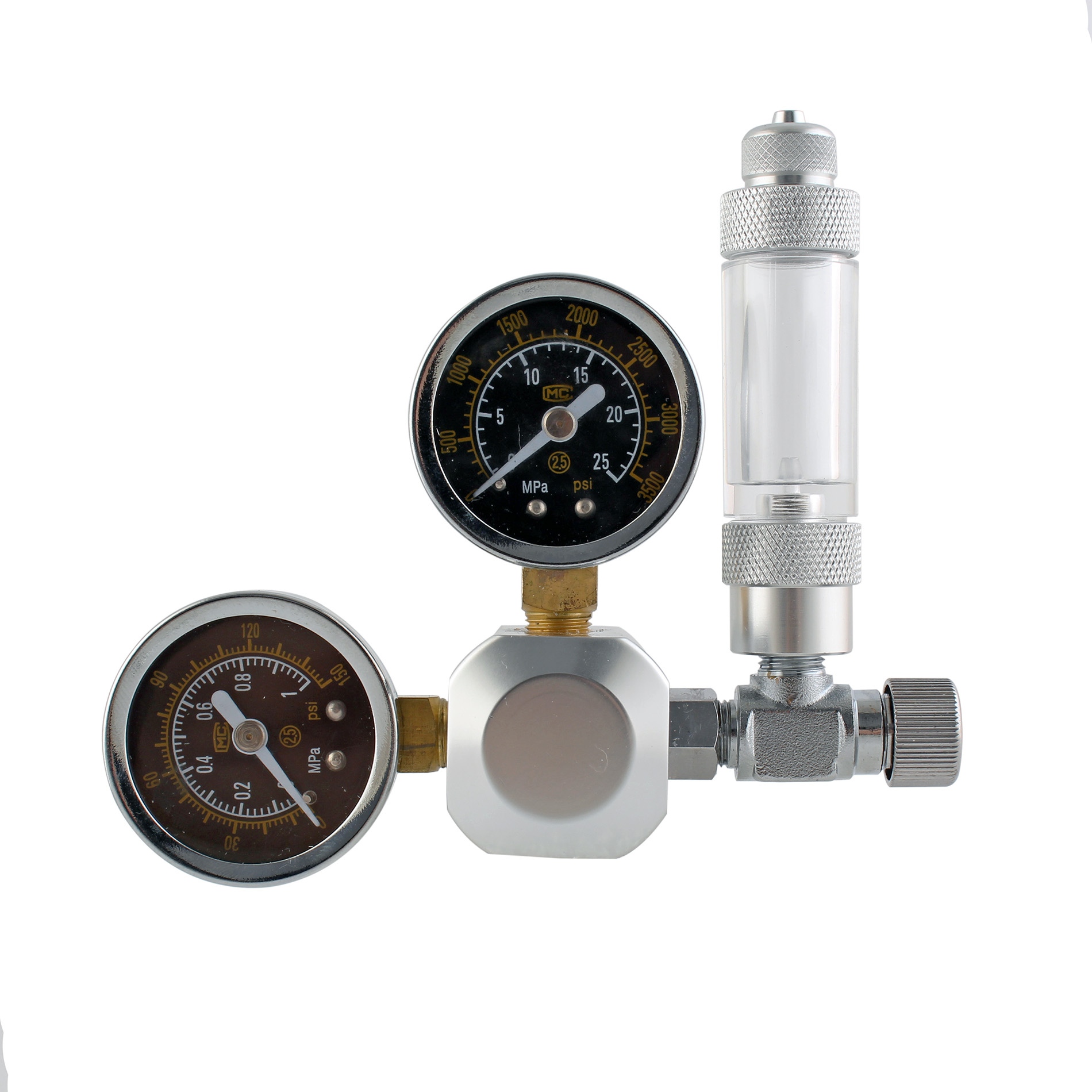 Gauge Dual Aquarium CO2 Pressure Regulator Valve + Bubble
