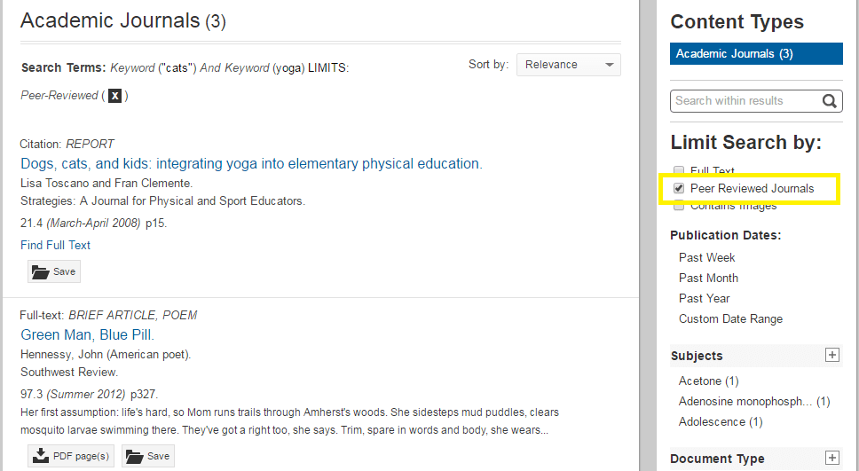 How do I find peerreviewed articles? FAQ