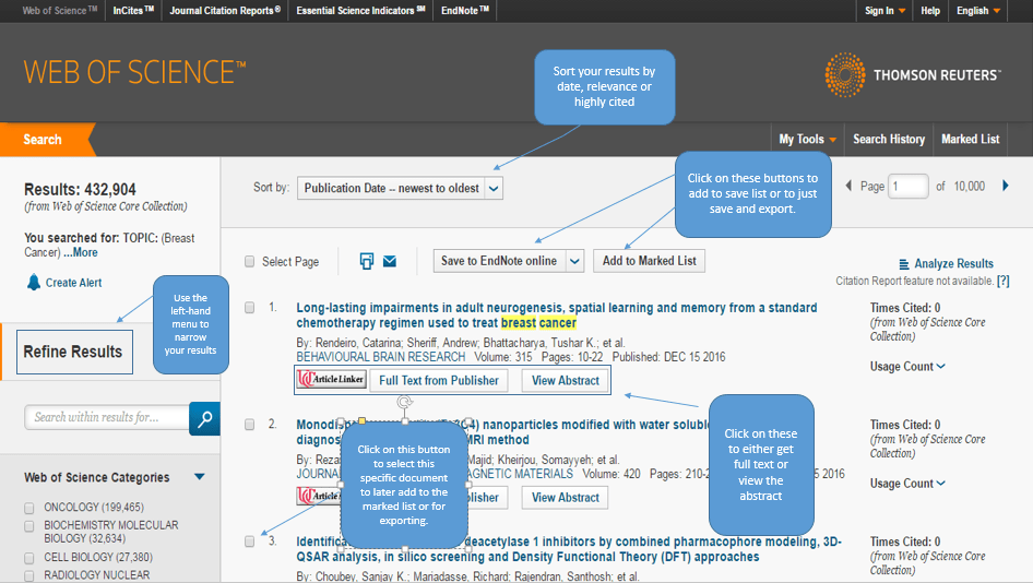 ISI Web of Science Database Searching Tutorials Further