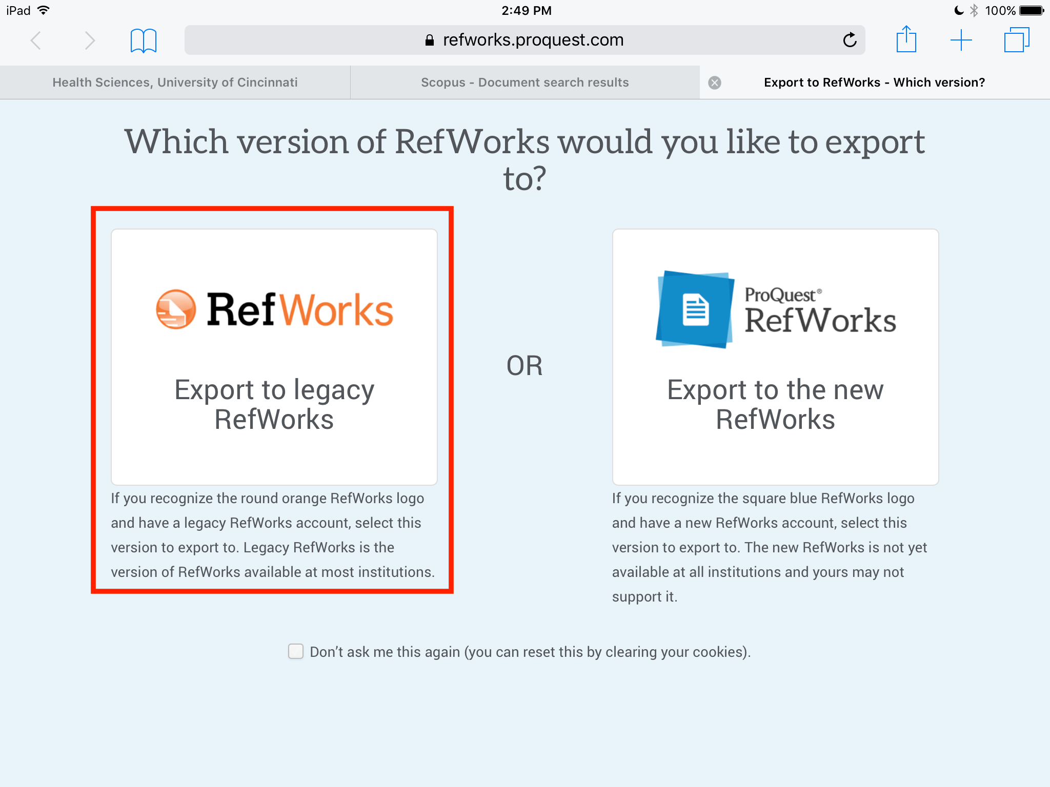 RefWorks on iPad Nursing Research Guides at University of Cincinnati