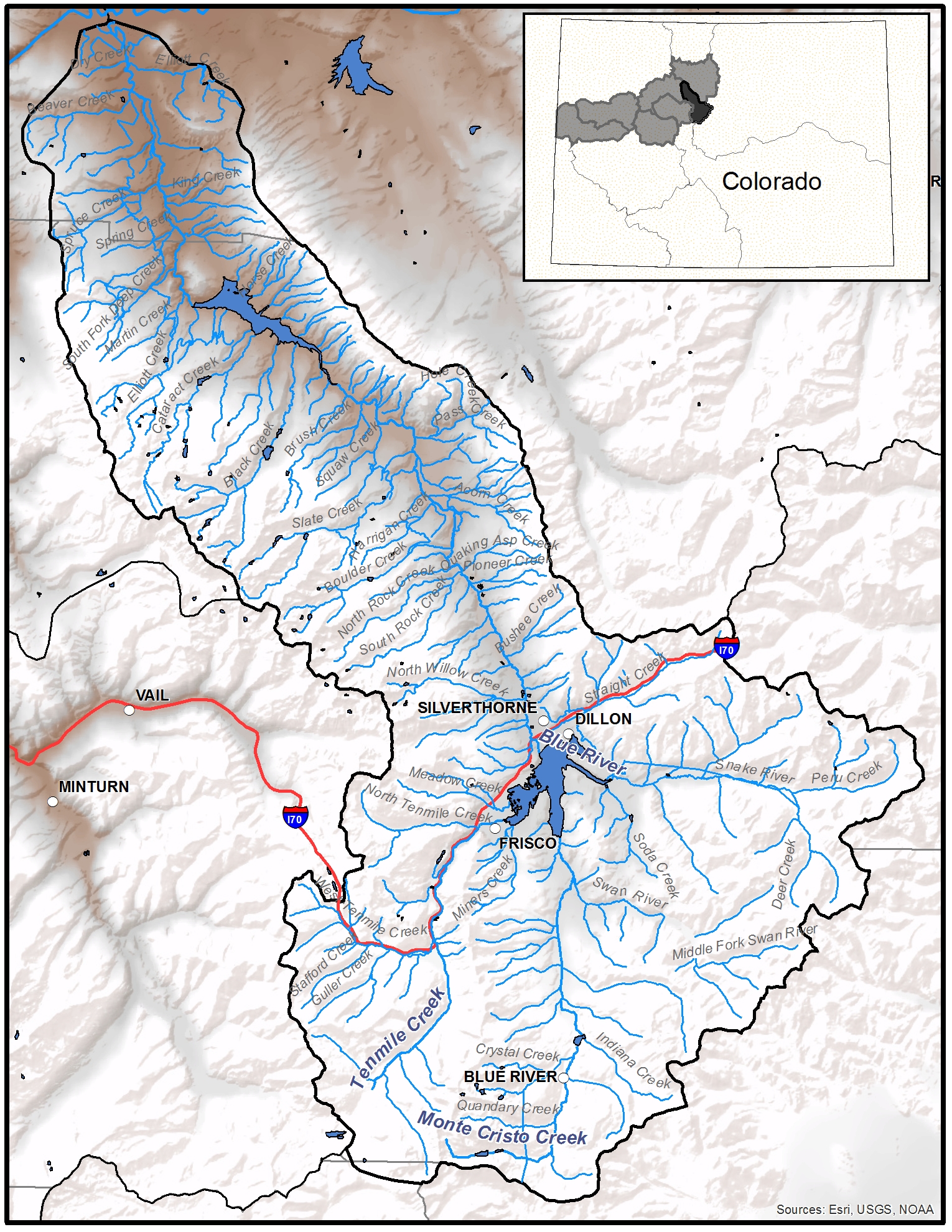 Upper Colorado River Map Colorado Headwaters SubRegions Upper Colorado River Basin Resource