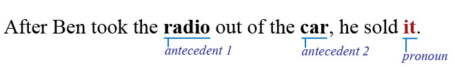 Unclear Pronoun Reference