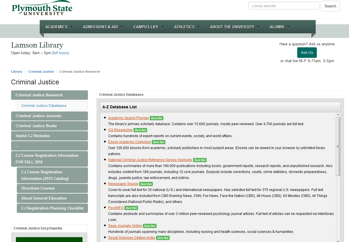 Week 1 Emerging Technology in CJ Lamson Library at Plymouth State