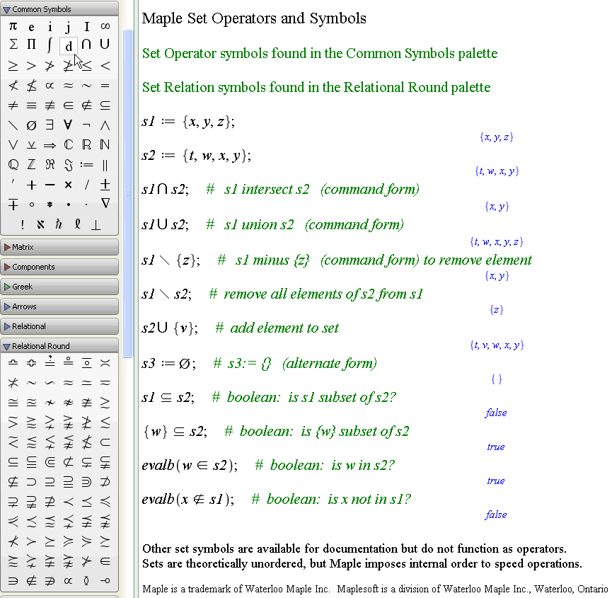 Symbols for Sets, Logic, Proof Maple Resource Center LibGuides at