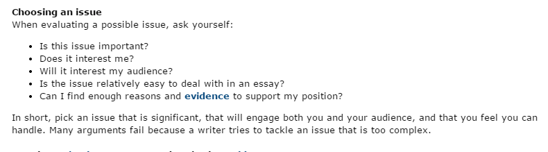 Topic Selection 7th Grade Argumentative Writing UWSSLEC LibGuides