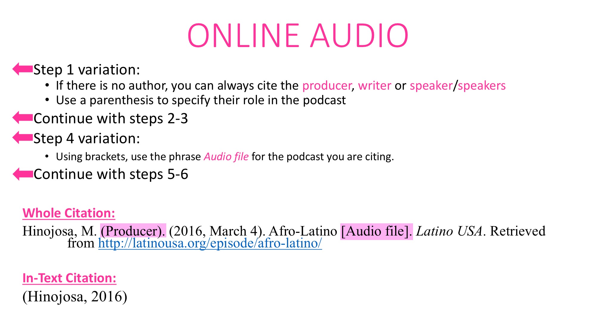AUDIOVISUAL APA FOR KENDALL COLLEGE LibGuides at