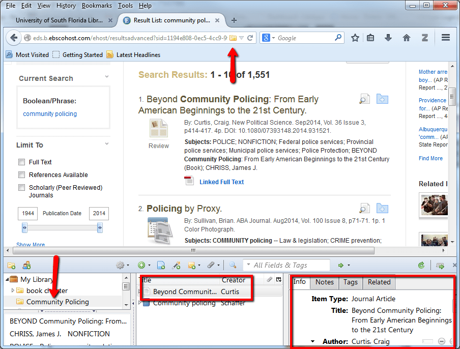 Saving Citations Zotero LibGuides at University of South Florida