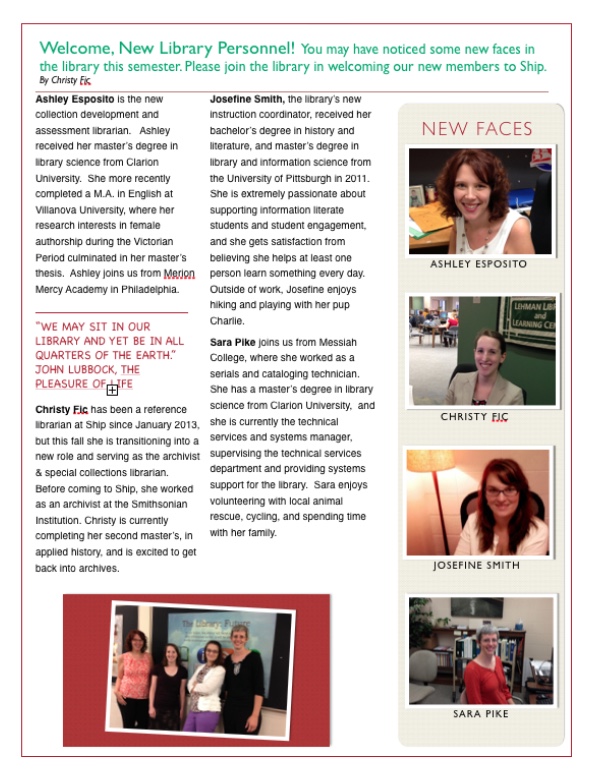 20142015 All Library at Shippensburg University