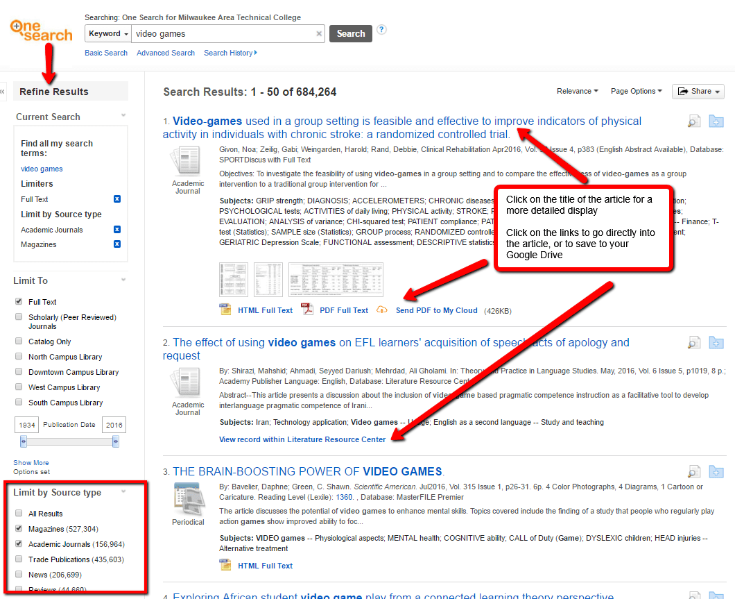 Option 1 Search for Articles with One Search How to Find a Journal