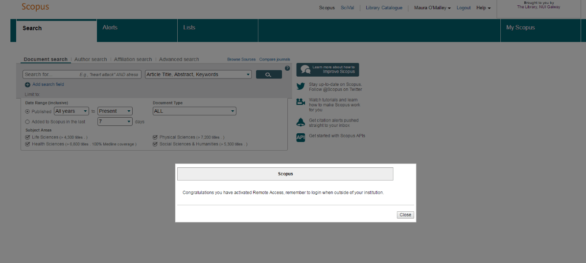 Instructions Scopus Registration for OffCampus Access LibGuides at
