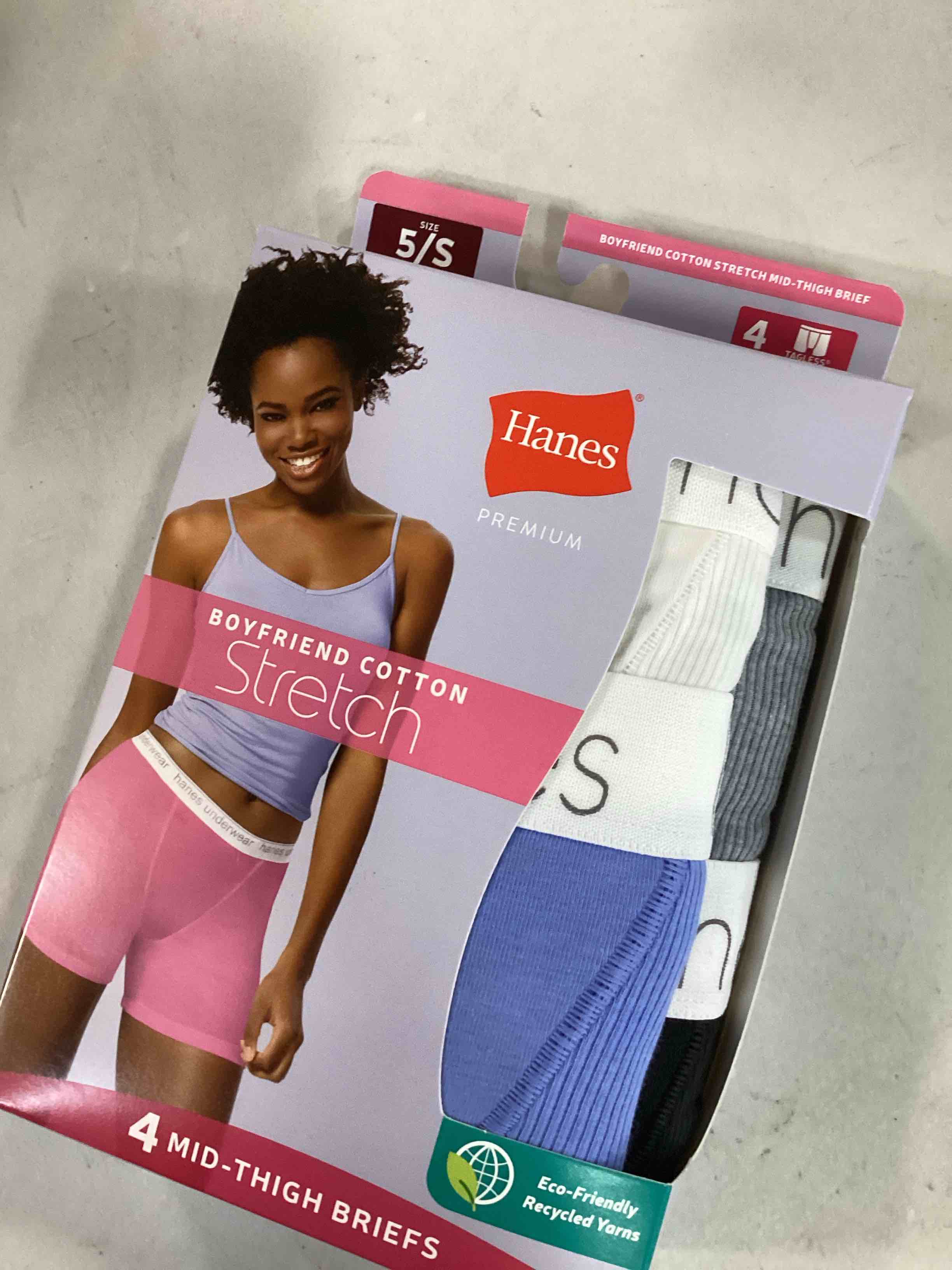 Hanes Premium Women's 4pk Cotton MidThigh with Comfortsoft Waistband