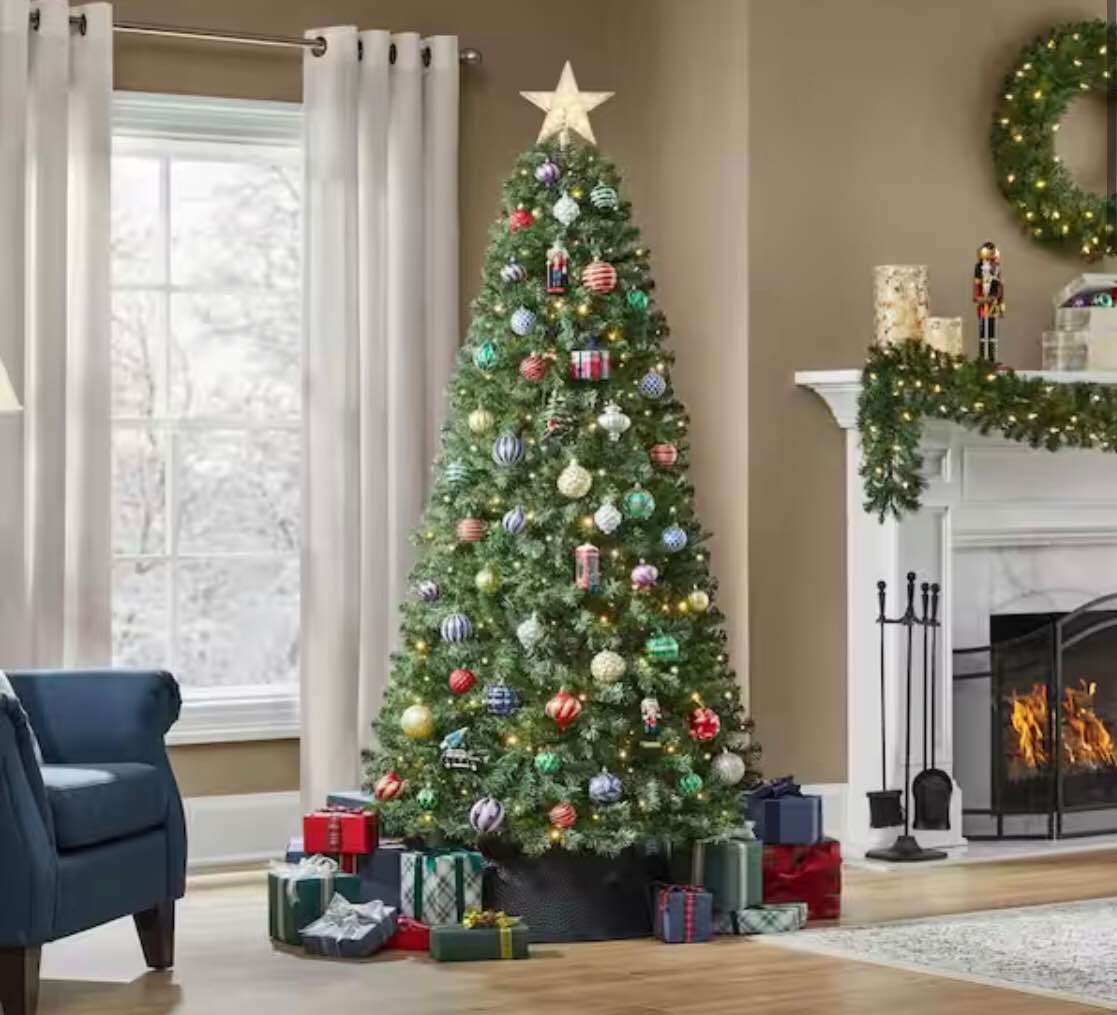 Home Accents 6.5 ft. PreLit LED Festive Pine Artificial Christmas Tree