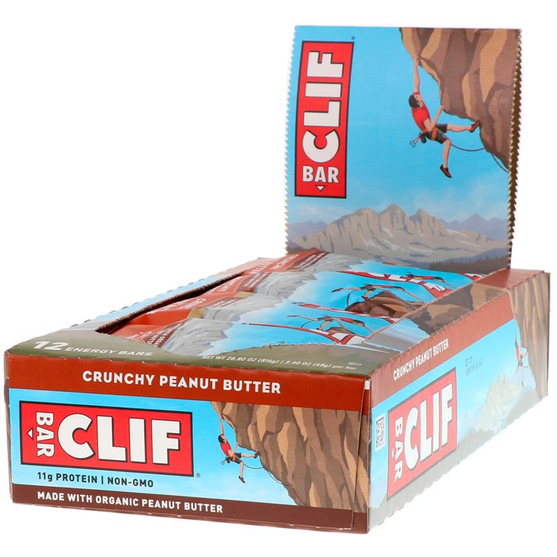 CLIF BAR Natural Energy Bar Crunchy Peanut Butter 12 x 2.4 oz. Bars