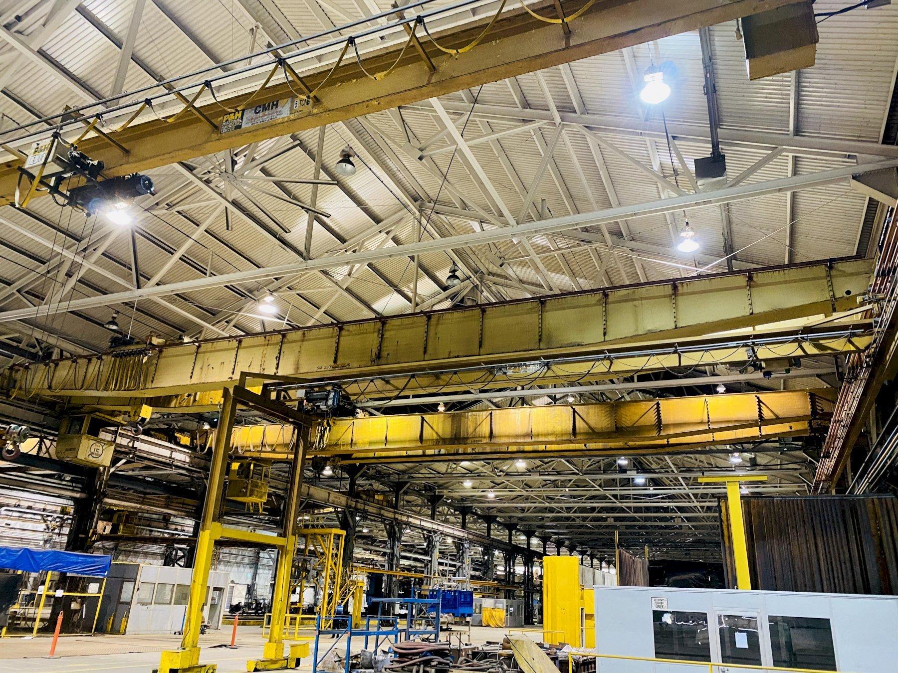 15 TON X 103’4″ P&H OVERHEAD BRIDGE CRANE. STOCK 0734020 G2000 Inc.