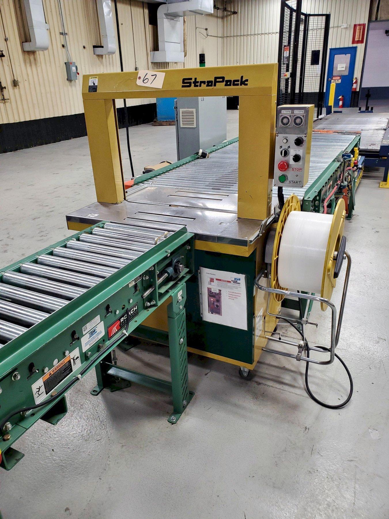 USED, STRAPACK MODEL RQ8 AUTOMATIC STRAPPING MACHINE Harris Machine