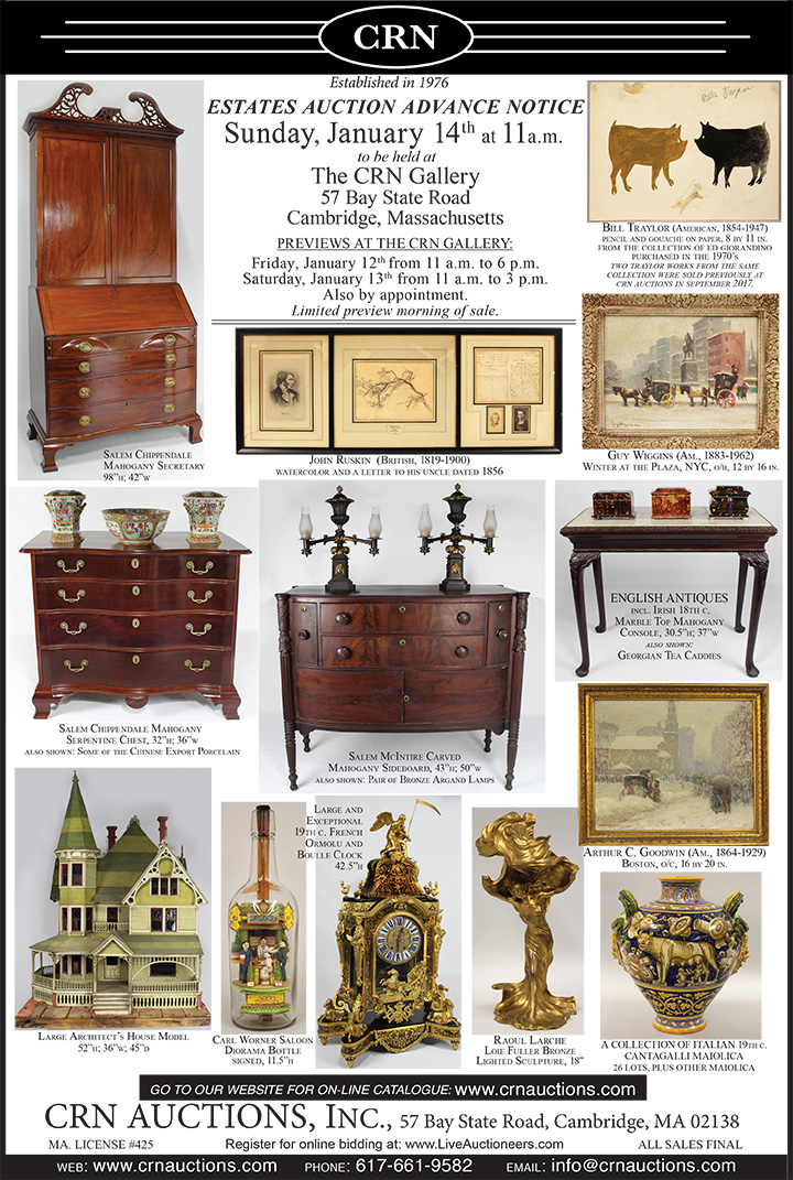 CRN Estates Auction Advance Notice Maine Antique Digest
