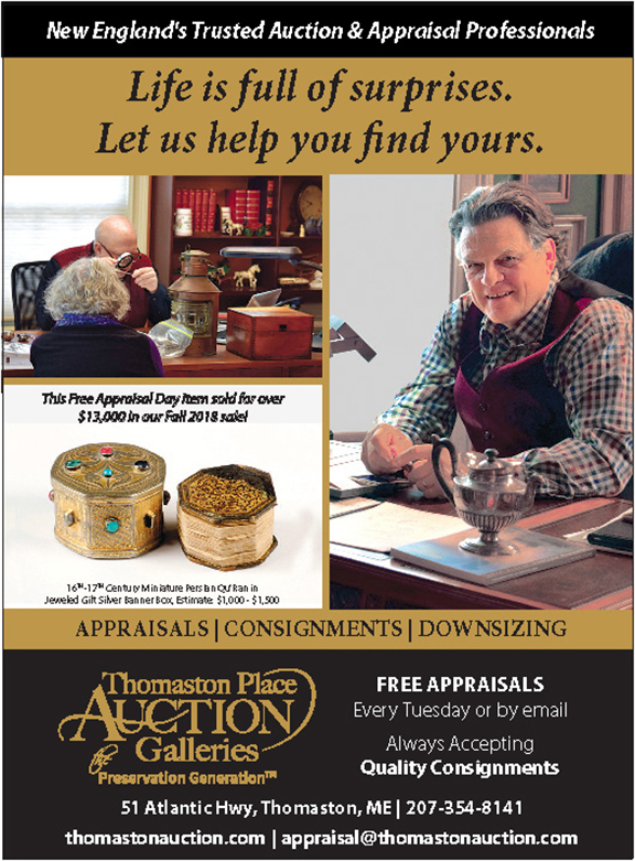 Thomaston Place Auction Galleries 2020 Antiques Trade Directory ad