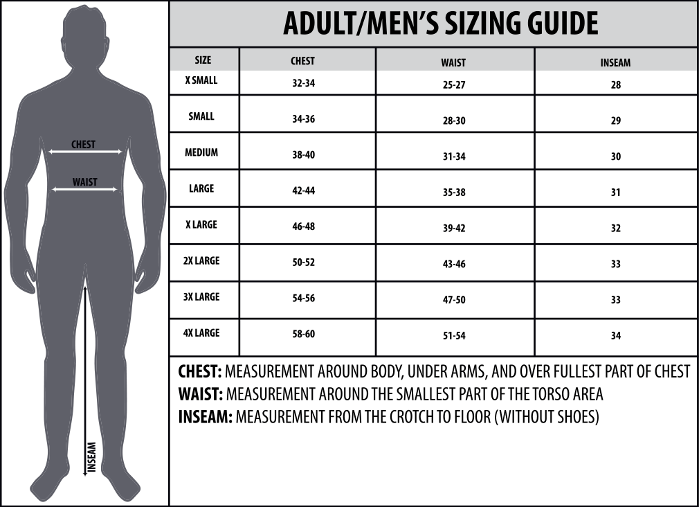 Oldsmar Little League Baseball Wear · Sizing