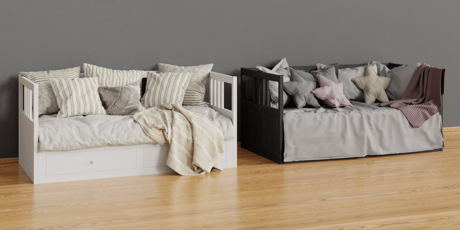 bed daybed IKEA HEMNES 02 2 Beds With Pillows And Sheets Blender