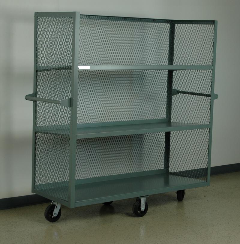 Stackbin Carts 3 Shelf Cart with Expanded Metal Sides