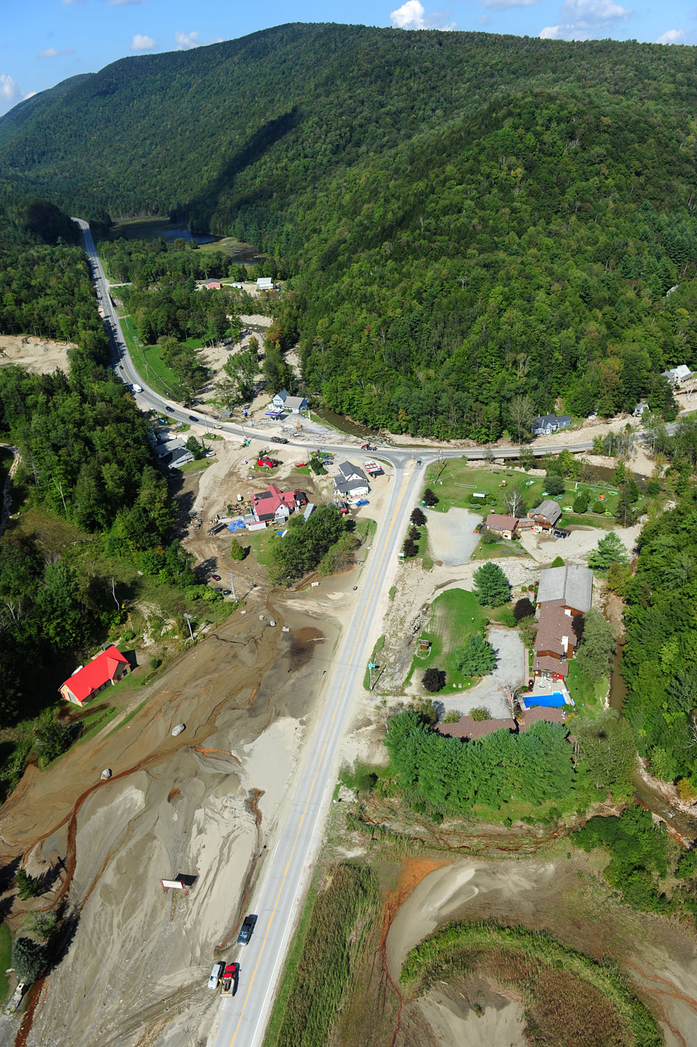 Cleaning up in West Bridgewater, Vermont.