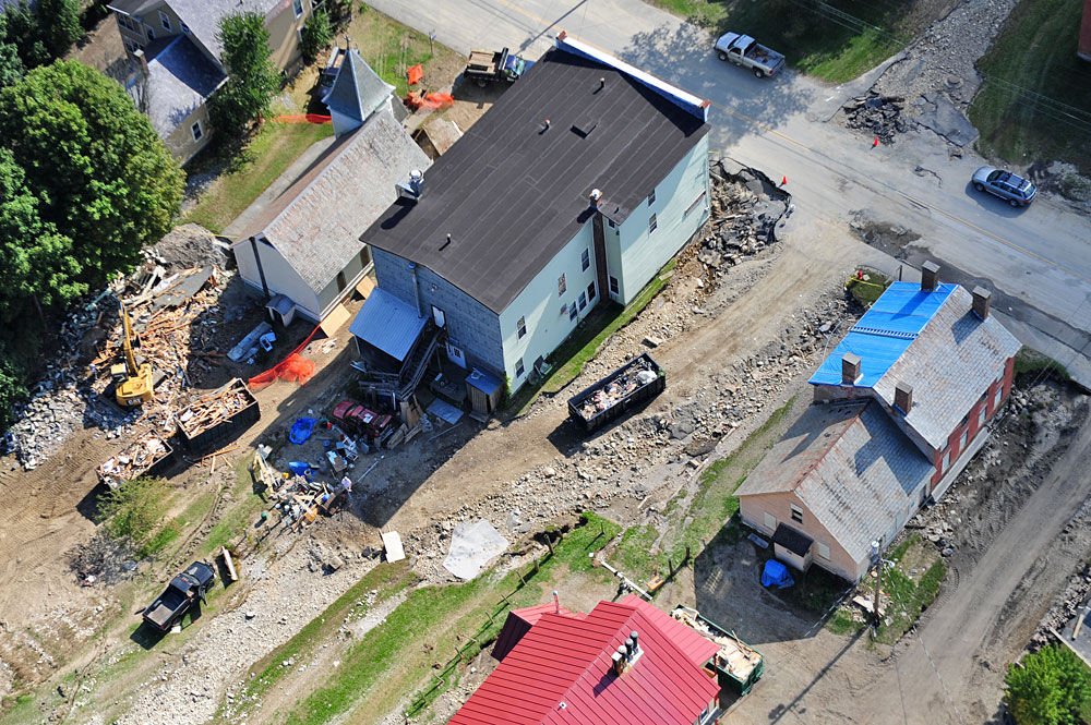 In Proctorsville it looked as if the water had simply run straight