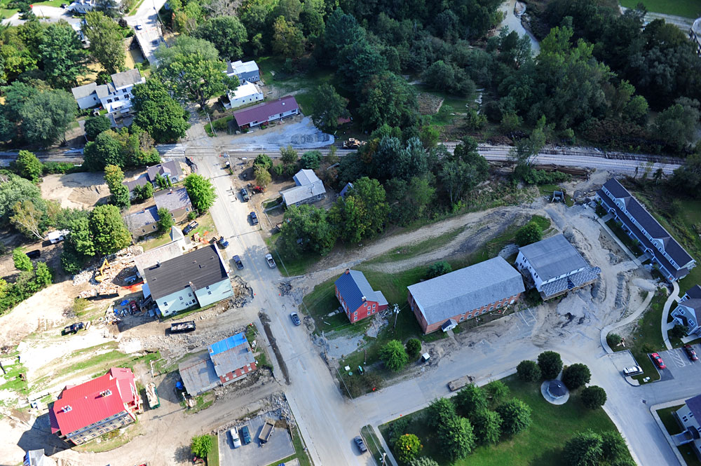 In Proctorsville it looked as if the water had simply run straight
