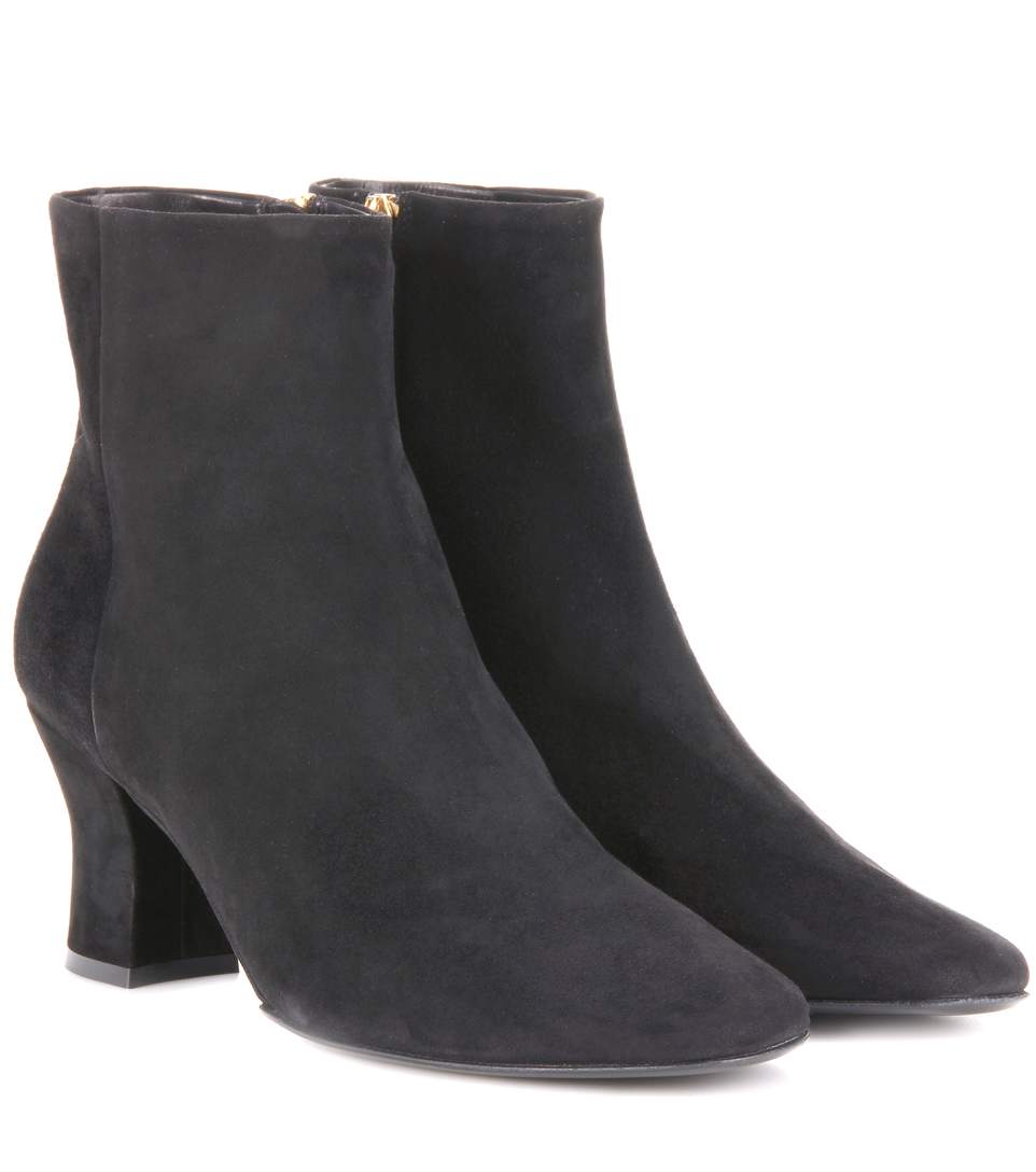 THE ROW Bowen Suede Ankle Boots, Pewter ModeSens