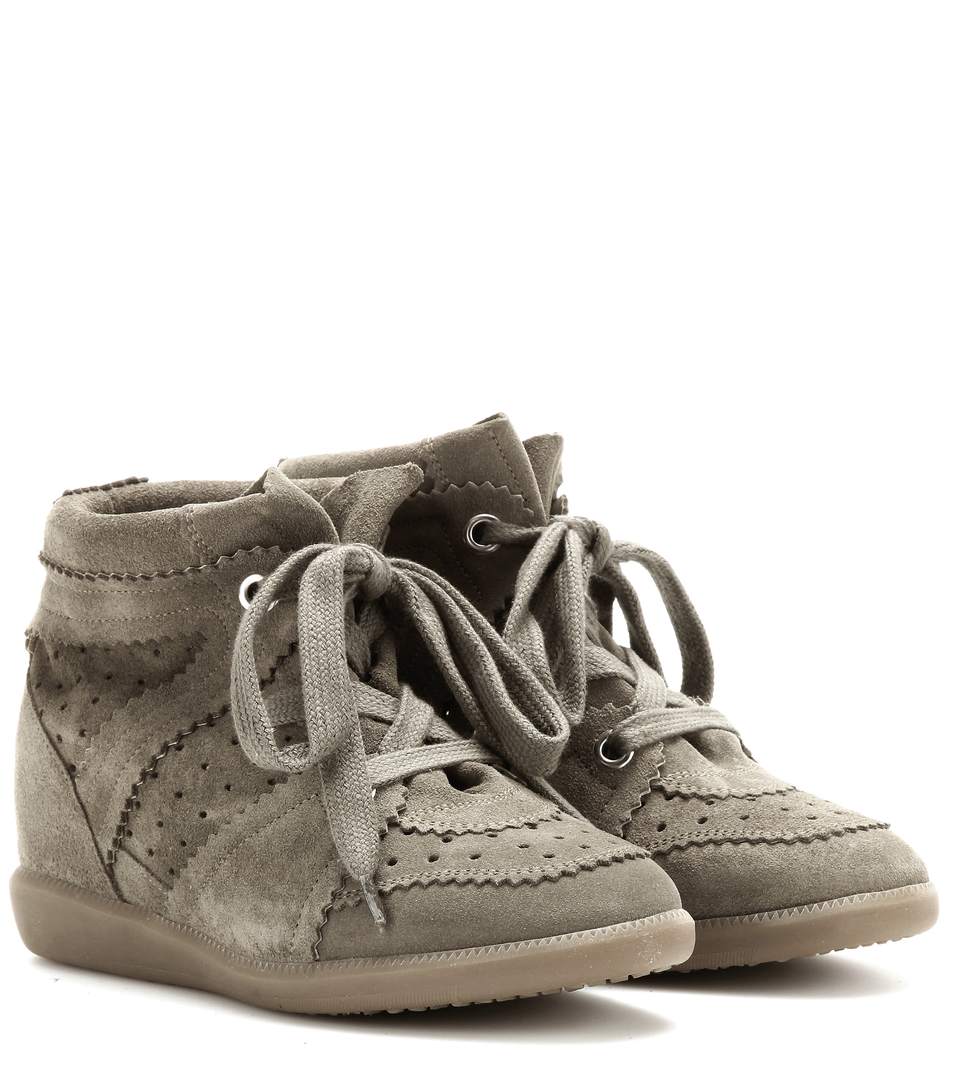 Isabel Marant 80Mm Bobby Suede Wedge Sneakers In Green ModeSens