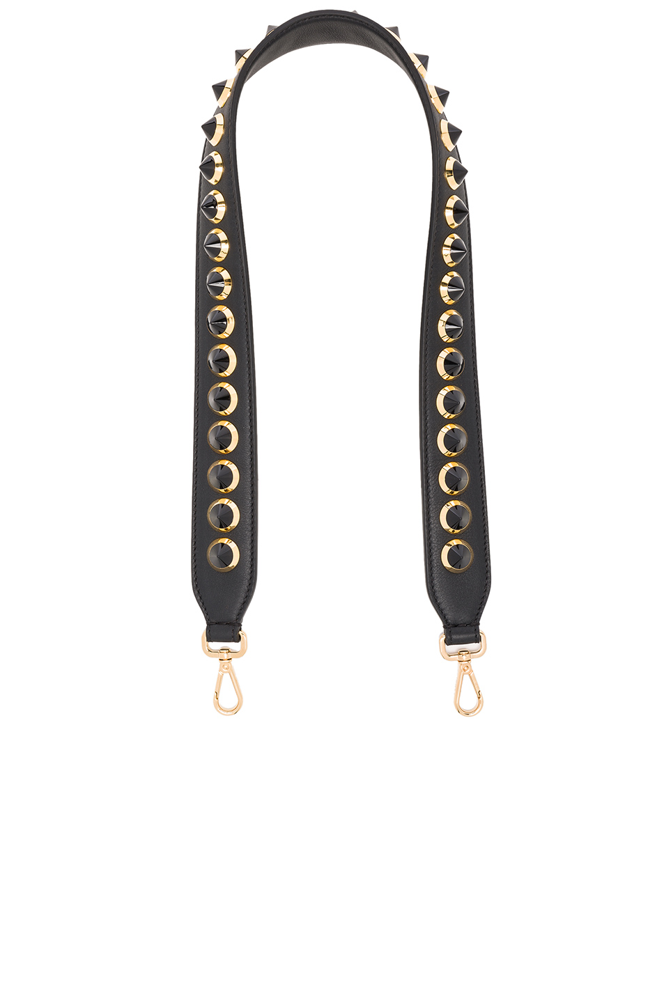FENDI Strap You Studded Leather Shoulder Strap in Black ModeSens