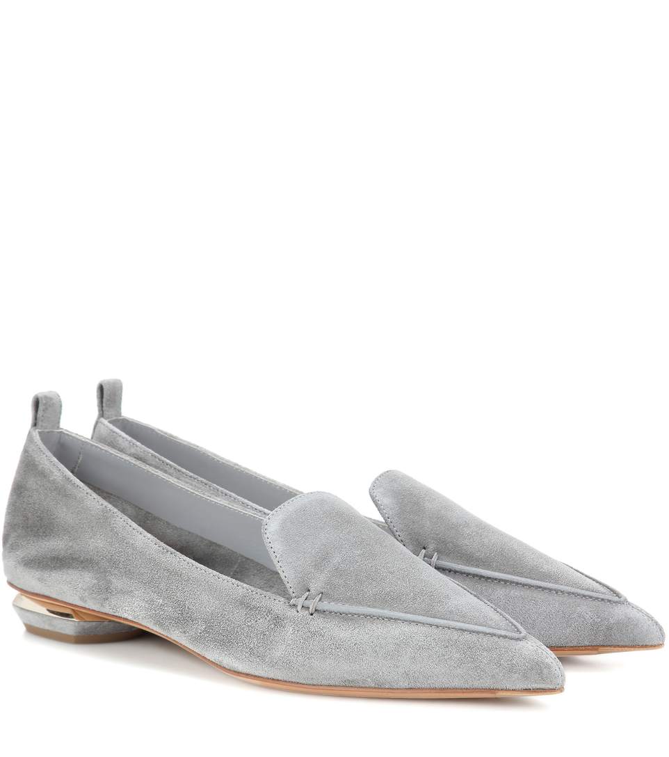 Nicholas Kirkwood Beya Suede PointToe Loafer, Dusty Pink In Grey
