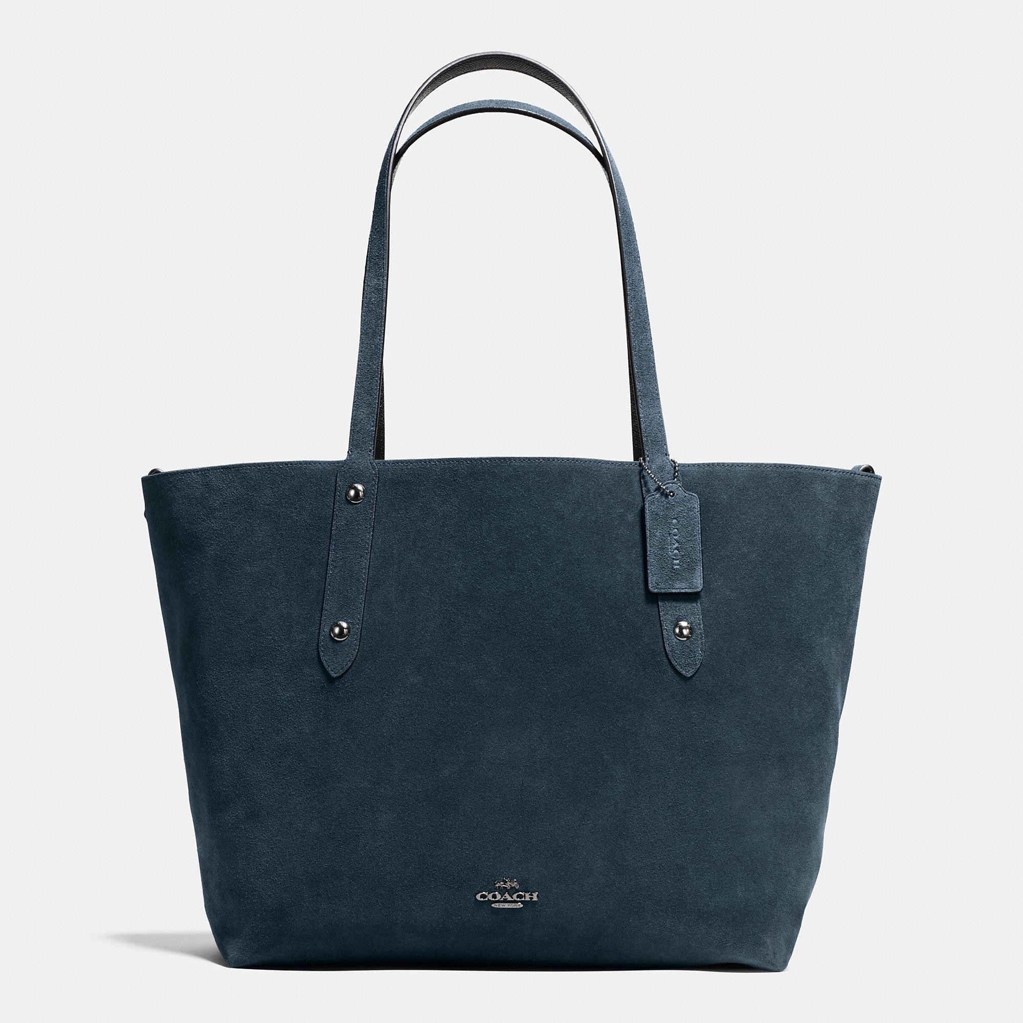 COACH Reversible Large Market Tote In Suede And Crossgrain Leather in