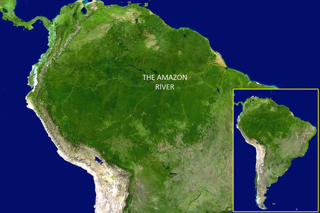 Amazon Slideshow NASA satellite image of South America, including the