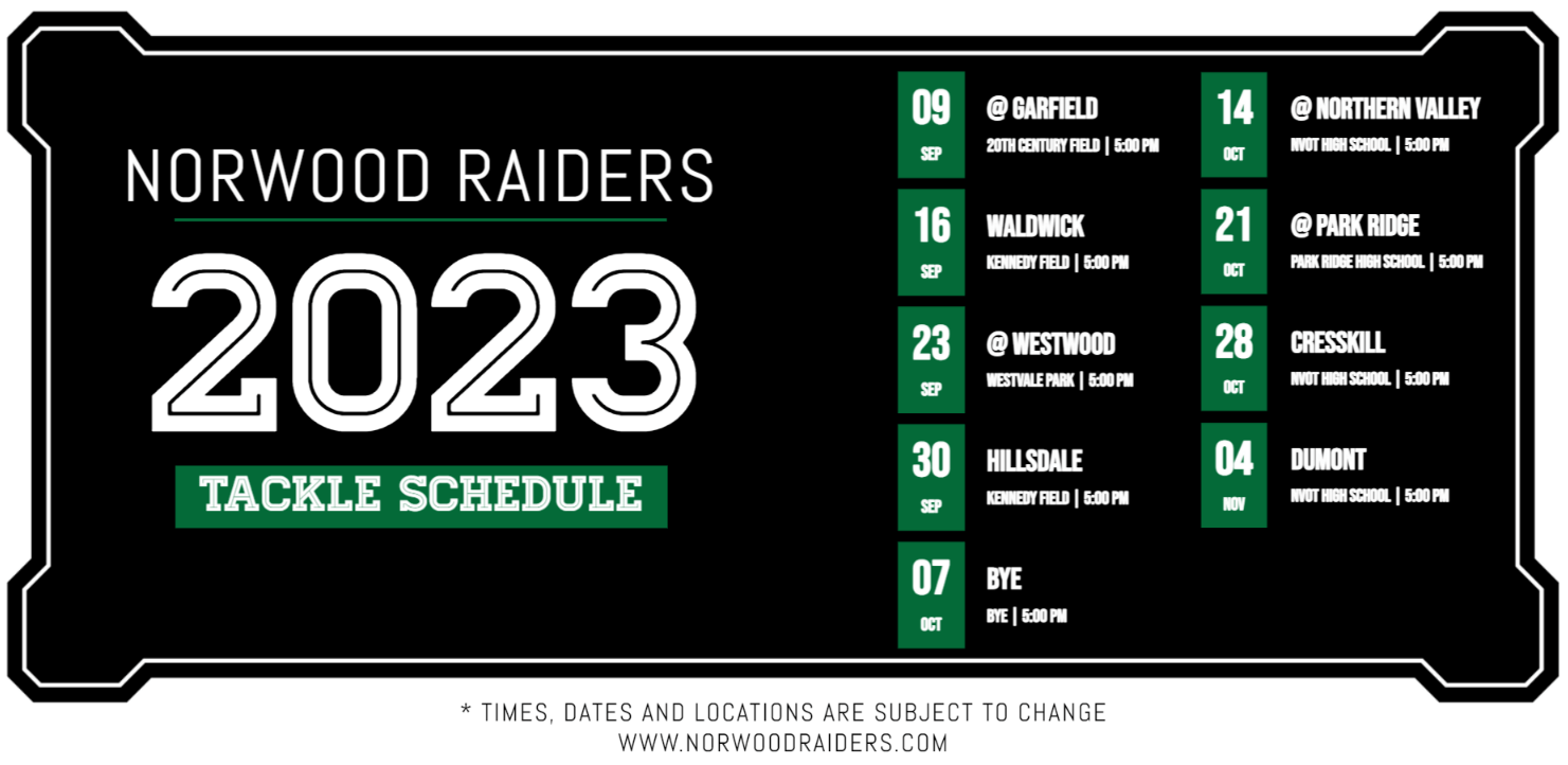 Norwood Raiders Football & Cheer (Norwood, NJ) powered by