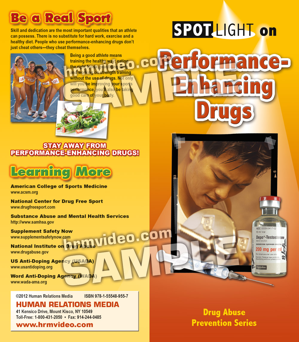 SPOTLIGHT on PerformanceEnhancing Drugs Pamphlets Human Relations Media K12 Video and