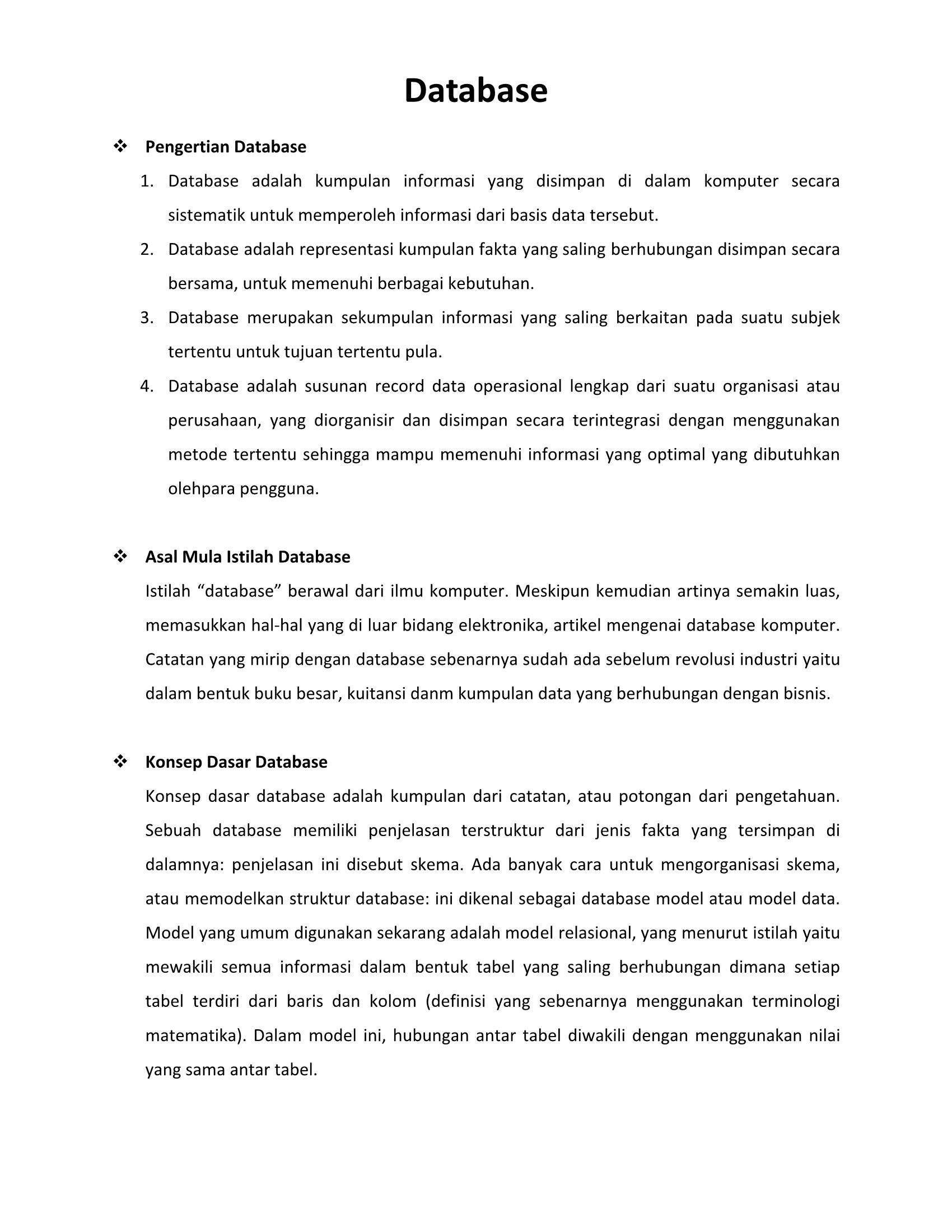 Subjek Area Database Merupakan Sebutan Untuk Database Coba Sebutkan