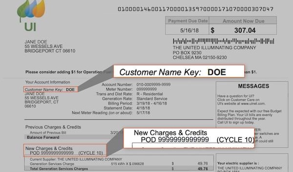 Reading Your United Illuminating (UI) Bill