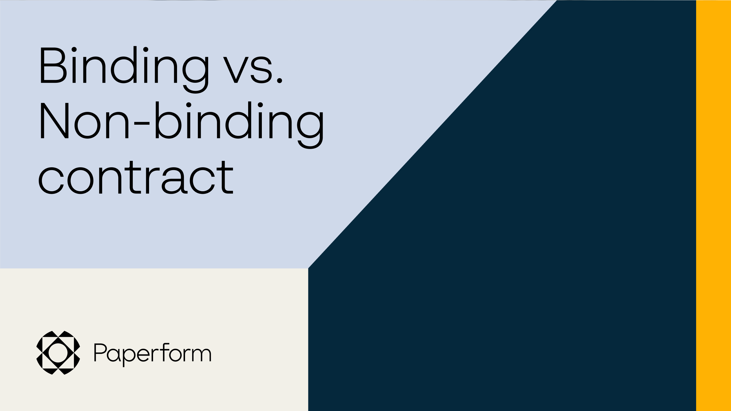 What is a binding vs. nonbinding contract?