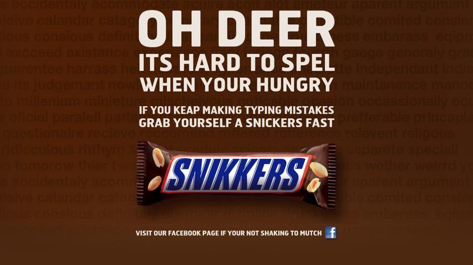 Snickers Runs Search Ads Against Misspellings IPG Media Lab