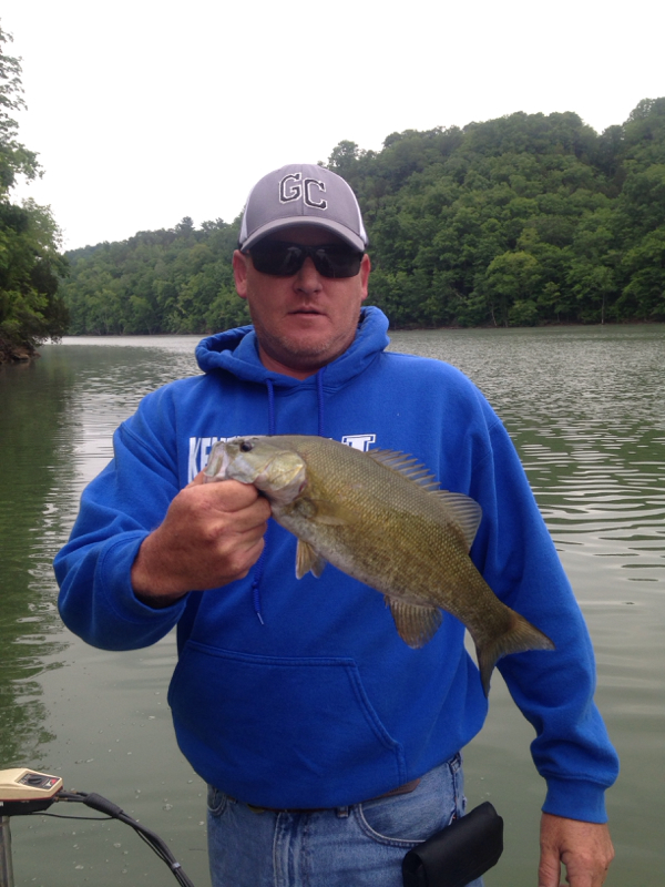 Caught a Smallmouth Bass on Dale Hollow Lake using a zoom super fluke