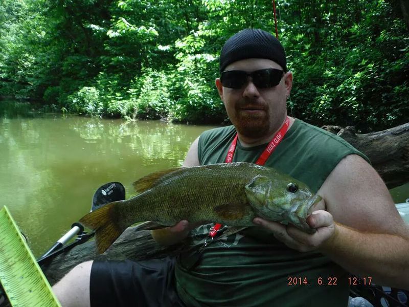 Caught a Smallmouth Bass on Paint Creek. using a Berkeley Flicker Shad