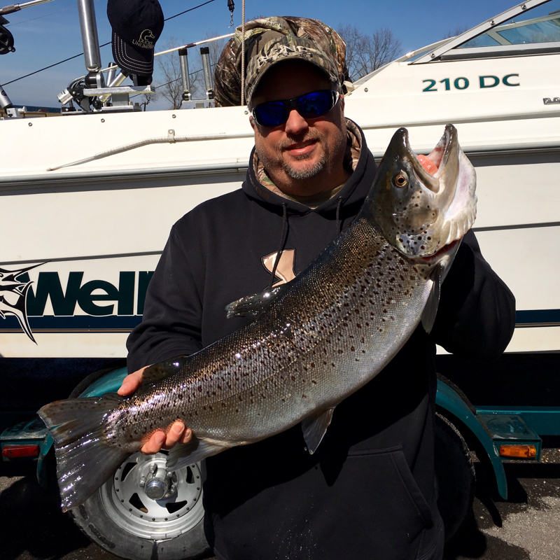 Caught a Brown Trout on Lake Ontario Southeast Section using a Black