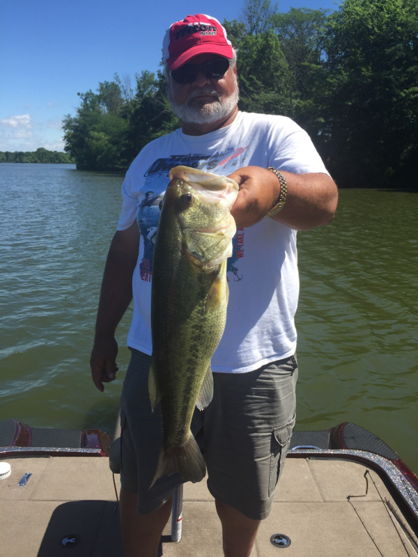 Caught a Largemouth Bass on Lake Waveland using a 5 inch swim bait