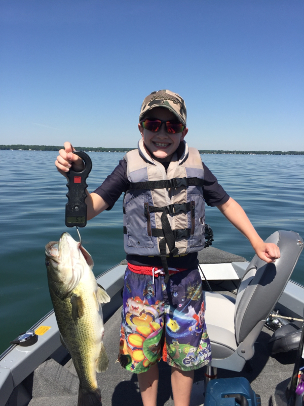 Caught a Largemouth Bass on Cayuga Lake using a worm