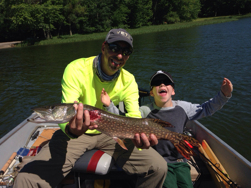 Caught a Northern Pike on Big Eau Pleine Reservoir using a swim bait